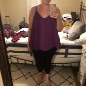 TORRID purple layered chiffon tank top
